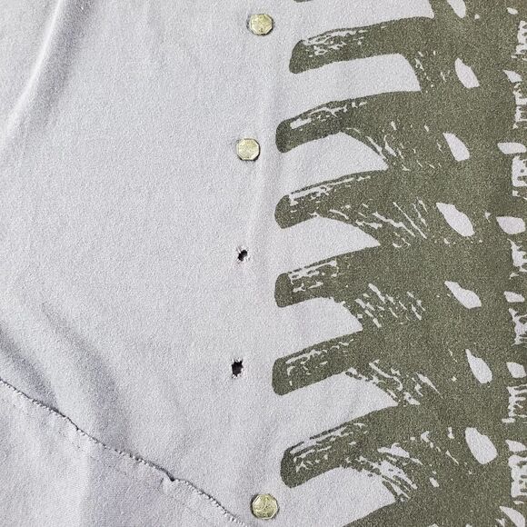 Black Label Premium Mens Shirt Mesn 4X Gray Studded Embroidered Short Sleeve - Picture 9 of 12